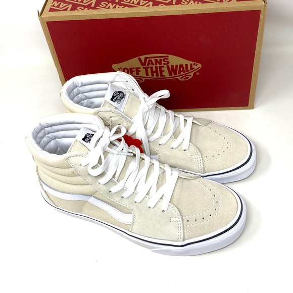 VANS SK8-HI TURLEDOVE Suede Canvas Cream Women’s Sneakers VN0A5JMJ8NL - Picture 6 of 8